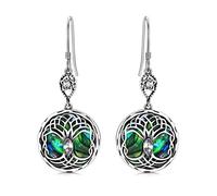 AOBOCO Orecchini Celtici ad Albero della Vita in Argento 925 Orecchini ad Albero della Vita da Donna, Regali di Compleanno per Donne (Bianco)