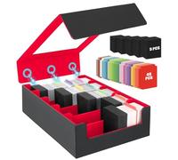 AOBOPLE Deck Box per Carte MTG Capacità di 3900+ Carte,Scatole per Carte Collezionabili con 48 Divisori Colorati e 5 Schiuma per TCG,YuGiOh,MTG,PTCG Car(Nero E Grigio)