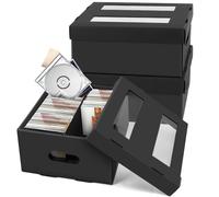 AOBOPLE Set di 3 scatole di immagazzinaggio CD a 2 scomparti con lucernario trasparente, archiviazione DVD può contenere 990 CD tascabili/360 custodie sottili/180 custodie Jewel