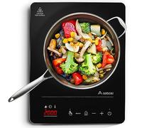 Aobosi Piastra ad Induzione, 20 Livelli di Potenza e 20 Livelli di Temperatura, Dimensioni Compatte, Piastra Induzione Portatile da 2000W, Display a LED, Timer 10H, Funzione Booster，Argento