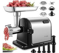 AOBOSI tritacarne elettrico 3 in 1 con 3 piastre abrasive in acciaio inox, 1 cubo e 3 tubi di riempimento per salsicce, [3000 W Max |Size #10] per carne, salsicce di carne, tritacarne in acciaio inox