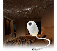 AOBUJDUB 2-in-1 Galaxy Projector Night Light, Multifunctional Portable Starry Sky Night Light Projector, 360° Rotating USB Powered with HD Films for Car and Bedroom Decoration(6Slides)