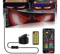 AOBUJDUB 2 Luci da Diavolo per Auto, Display a LED Programmabile Flessibile, Display Bluetooth, 3D Car Devil Eye Demon Evil Eye(192x1330mm)