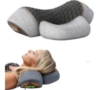 AOBUJDUB Fisiorest Massaggiatore 3 in 1 per Il Collo Artuvate Cervicale, Massaggio Profondo e Rilassamento, con Calore, con Trazione per Aiutare a Dormire(Gray)