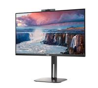 AOC 24V5CW - Monitor da 24 Pollici FHD, Webcam, Speaker, Height-Adjustable 1920 x 1080, 75 Hz, HDMI, DisplayPort, USB-C, USB Hub Nero, Regolazione altezza - Webcam, 24 pollice FHD