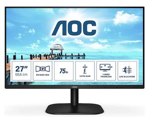 AOC 27B2H/EU MONITOR, 27 ", Full-HD, 1920 x 1080 Pixel, tempo di risposta 4 ms, refresh rate 75 Hz