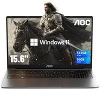 AOC Computer portatile 2025 AX15, schermo FHD da 15,6 pollici, laptop da lavoro con processore N97 (fino a 3,6 GHz) 16 GB di RAM, SSD da 512 GB, computer portatile Windows 11, leggero e sottile