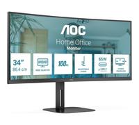 AOC CU34V5C/BK 34" VA UltraWide QHD 100Hz Altoparlanti curvi MultiView con altezza regolabile USB-C
