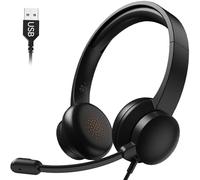 AOC Cuffie USB con microfono per PC, microfono con cancellazione del rumore, USB-A