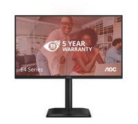 AOC Monitor 24E4CV da 24 pollici FHD, 120 Hz, IPS, GtG 4 ms, sincronizzazione adattiva, modalità HDR, regolazione dell'altezza, altoparlante, (1920 x 1080, HDMI 1x 1.2, DP 1x 1.4 Hub USB) Nero