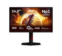 AOC Gaming Monitor 25G4KUR 24.5 pollici, 1920x1080, FHD, 420Hz, Fast IPS Panel, 0.3ms MPRT, USB Hub, Height Adjustment, (HDMI2x 2.0 DP 1x 1.4) Adaptive Sync, HDR400, G-Sync Compatible, Nero
