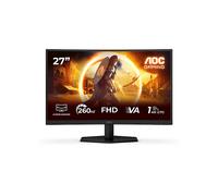 AOC Gaming Monitor C27G42ZE 27 pollici, Curvo 1920x1080, FHD, 260Hz, Fast VA Panel, 0.3ms MPRT (HDMI1x 2.0 DP 1x 1.4) Adaptive Sync, HDR10, FreeSync Premium, Nero