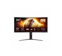 AOC Gaming CU34G4 - Monitor Quad HD da 34 pollici, 180 Hz, 1 ms, FreeSync Prem., HDR10 2560x1440, 1x HDMI 2.0, 1x DisplayPort 1.4 nero-rosso, 34 inch WQHD Fast VA, Regolazione altezza