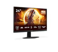 AOC Gaming 24G4HRE - Monitor Full HD da 24 pollici, 200 Hz, 1 ms, compensazione S-sync, HDR10 1920x1080, 2x HDMI 2.0, DisplayPort 1.4 nero-rosso, 24 Inch FHD Fast IPS, Supporto fisso - Altoparlanti