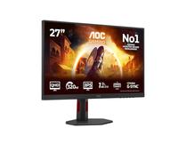 AOC Monitor Q27G4SRU da 27 pollici QHD, 300 Hz, IPS, 0,3 ms, Adaptive Sync, HDR400, regolazione dell'altezza, altoparlanti, G-Sync Comp., (2560 x 1440, HDMI 2 x 2.1, DP 1 x 1.4 Hub USB) Nero/Rosso