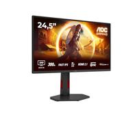 AOC Gaming Q25G4SR - Monitor Quad HD da 255 pollici, 300 Hz, 1 ms, FreeSync. Prem., G-Sync comp., HDR400 (2560x1440, 2x HDMI 2.1, DisplayPort 1.4) nero-rosso