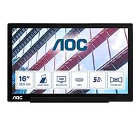 AOC I1601P - Monitor Portatile IPS da 15,6 Pollici, FHD, Connessione USB-C, SmartCover, Nero