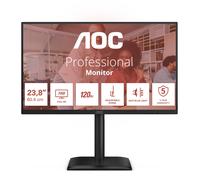 AOC Monitor 24E4CV da 24 pollici FHD, 120 Hz, IPS, GtG 4 ms, sincronizzazione adattiva, modalità HDR, regolazione dell'altezza, altoparlante, (1920 x 1080, HDMI 1x 1.2, DP 1x 1.4 Hub USB) Nero