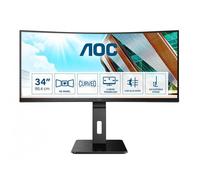 AOC CU34P2a - Monitor Curvo da 34 pollici (HDMI, DisplayPort, hub USB, 3440 x 1440 px, 100 Hz, FreeSync), Nero