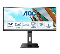 AOC CU34P2a - Monitor Curvo da 34 pollici (HDMI, DisplayPort, hub USB, 3440 x 1440 px, 100 Hz, FreeSync), Nero