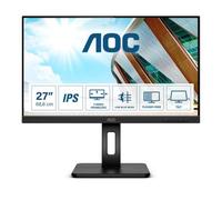 AOC 27P2Q - Monitor FHD da 27 pollici, regolabile in altezza (1920 x 1080, 75 Hz, VGA, DVI, HDMI, DisplayPort, hub USB), colore: Nero