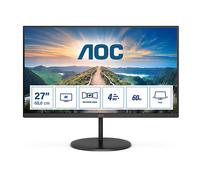 AOC U27V4EA MONITOR, 27 ", UHD 4K, 3840 x 2160 Pixel, tempo di risposta 4 ms, refresh rate 60 Hz