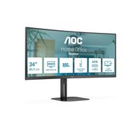 Monitor PC AOC CU34V5C/BK/23 34" UltraWide QHD 100Hz VA Curvo USB-C Altezza Regolabile