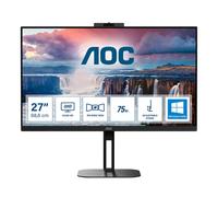 AOC Q27V5CW - Monitor da 27 Pollici QHD, Webcam, Speaker, Regolabile in Altezza 2560 x 1440, 75 Hz, HDMI, DisplayPort, USB-C, USB Hub Nero, Regolazione altezza - Webcam, 27 pollice QHD