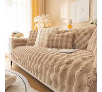 Aocase Copridivano Coniglio Peluche a Forma di L copridivano angolare 1/2/3/4 posti, 2023 Nuova Protezione Universale Antiscivolo per Divano per Cani,Kaffee,110x160cm