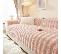 Aocase Copridivano Coniglio Peluche a Forma di L copridivano angolare 1/2/3/4 posti, 2023 Nuova Protezione Universale Antiscivolo per Divano per Cani,Rosa,110x240cm