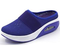 Aocase Scarpe da Passeggio Slip On con Cuscino d'Aria da Donna Scarpe da Passeggio per Diabetici Ortopedici Scarpe da Ginnastica A Mulo da Donna Zoccolo Slip-On Ortopedico,Blu,38EU