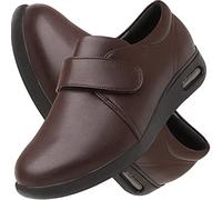 Aocase Scarpe Diabetiche Uomo, Pantofole Ortopediche a Strappo, Ginnastica con Chiusura in, Marrone, 45 EU