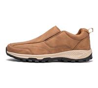 Aocase Scarpe Uomo con Strappo in Pelle Impermeabile Sneaker Infilare Uomo Slip on Sneaker Casual Scarpe da Running Corsa Leggero Corsa Camminare Scivolare su Formatori,Light Brown,47/285mm
