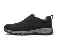 Aocase Scarpe Uomo con Strappo in Pelle Impermeabile Sneaker Infilare Uomo Slip on Sneaker Casual Scarpe da Running Corsa Leggero Corsa Camminare Scivolare su Formatori,Nero,44/270mm