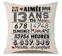 Aocaso Regalo di 13 ° compleanno per adolescenti ragazze ragazzi federe per cuscino per 13 anni 13 ° compleanno 13 anni federa per cuscino per sorella amici figlia figlio(13)