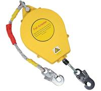 Aocay Imbracatura di Sicurezza Anticaduta Tetto, 150 kg Dispositivo Anticaduta Retrattile Certificato 3-20 mt, Dispositivo Sicurezza Anticaduta Tetto Verde/Giallo Lavoro Aereo(Giallo,10 Metri)