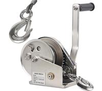 Aocay Verricello Manuale con Freno Automatico, 1200lbs Argano Manuale a Fune Piccolo, Acciaio inossidabile Verricelli Manuali con fune e gancio per Tirare e Sollevare