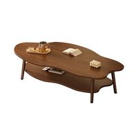 AOCDNEK Tavolino da salotto a 2 livelli in legno con design a forma di nuvola, centrotavola for soggiorni e uffici, marrone(39.3x19.6x19.6in)