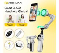 Stabilizzatore cardanico portatile AOCHUAN Smart P2 a 3 assi con tracciamento AI e asta di prolunga per giunto cardanico per smartphone iphoen