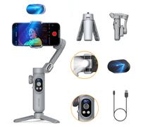 AOCHUAN Smart XPro Ai Stabilizzatore cardanico grigio per iPhone e Android Stabilizzatore cardanico intelligente a 3 assi Appless Face Tracking