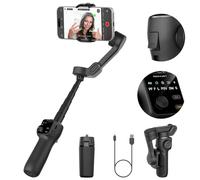 AOCHUAN Stabilizzatore cardanico a 3 assi con asta di estensione integrata da 7,8 pollici, gimbal per telefono Vlogging w/AI Tracking, giunto cardanico portatile per smartphone per iPhone con display