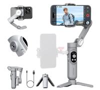 AOCHUAN Stabilizzatore cardanico per smartphone, giunto cardanico a 3 assi anti-shake per iPhone 15/14/13 Pro Android con luce LED integrata, filettatura da 1/4", gimbal portatile per TikTok, live