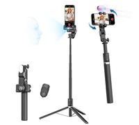 AOCHUAN Treppiede per tracciamento facciale automatico con rotazione a 360 gradi, con supporto, treppiede per selfie per iPhone Android con luce RGB, telecomando, supporto per telefono per la