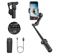 AOCHUAN X2 Gimbal Stabilizer, stabilizzatore cardanico per telefono a 3 assi, asta di prolunga integrata, display OLED per treppiede intelligente, rotazione a 360° Follow Focus Shooting, nero