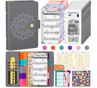 Aocii Budget Planner Agenda Anelli A6 - Pianificatore finanziario, Il Libro del Risparmio, Agenda del Risparmio, Risparmio Soldi Budget Binder,Cash Stuffing Agenda Planner (Grigio mistico)