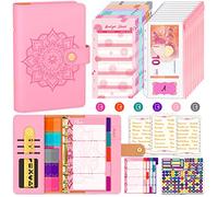 Aocii Budget Planner Raccoglitore di bilancio A6 - Budget Planner Pianificatore finanziario, libro di bilancio con vassoi di denaro, etichette per budget planner (Rosa confetto)