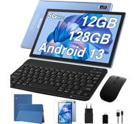 AOCWEI Tablet 10 pollici X900 Android 13 Tablet Pc,5G + 2.4G WLAN, Octa Core | 2.0Ghz | 8000mAh | Bluetooth 5.0| 12(6+6) GB RAM 128GB ROM (512GB TF), tablet con tastiera e mouse, blu