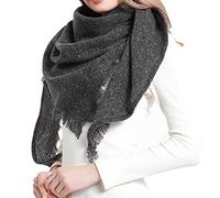 Aodafei Sciarpa Triangolo Donna Invernale Grande,Morbida Caldo Sciarpa Scialle Donna,Sciarpe Mantelle Poncho Invernale per Donna,Triangolare Sciarpa Donna Nero