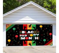 Aodali 5,5 x 2,1 m nero storia mese garage porta sfondo, afroamericano nero storia mese bacheca sfondo decorazioni per interni ed esterni banner da parete decorazioni per feste