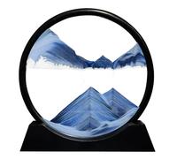 Aoderun Clessidra decorativa 20 cm clessidra 3d arte dinamica pittura di sabbia che scorre rotonda cornice sabbia mobile decorazione ufficio soggiorno casa (nuovo blu, 20 cm)